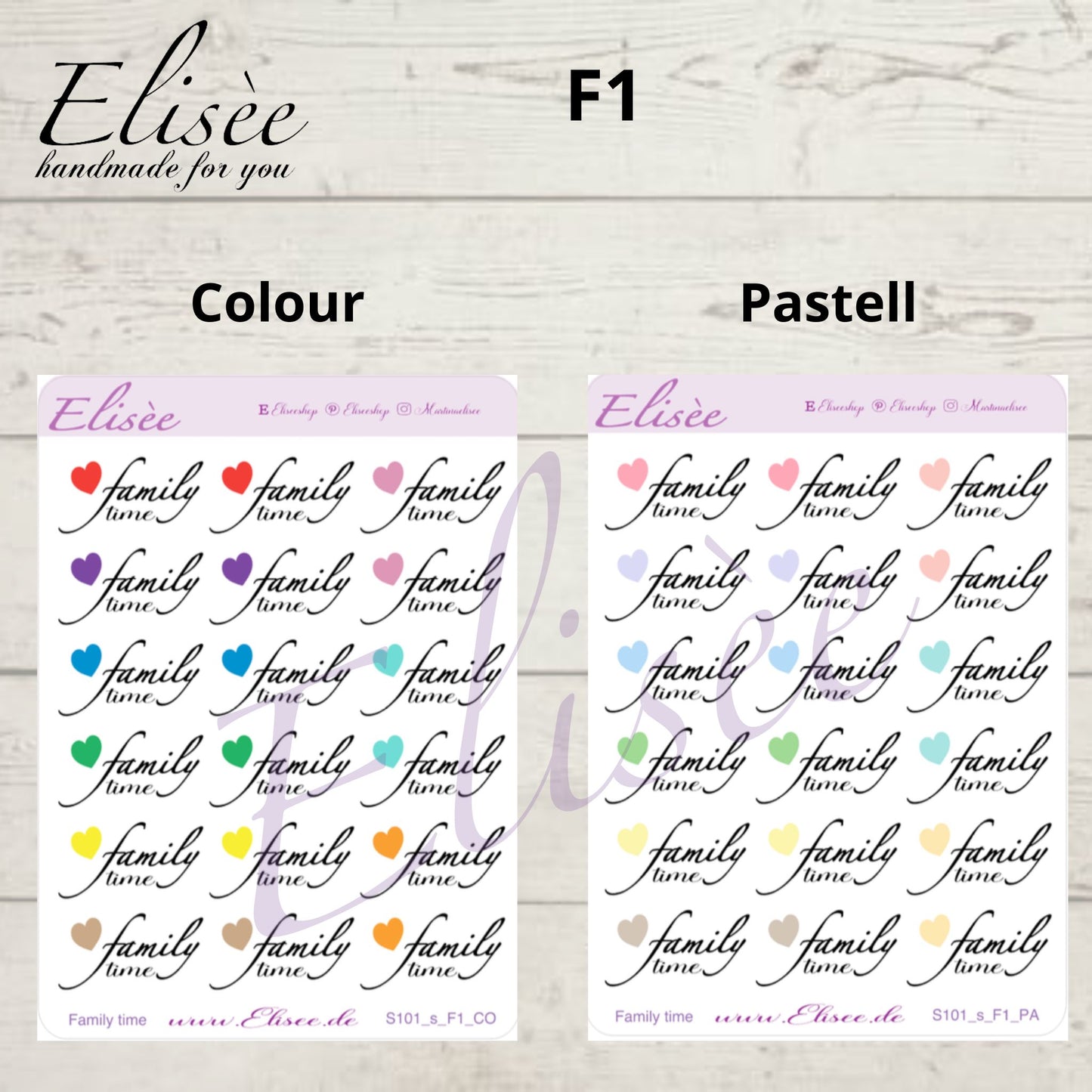 S101s  Script Sticker "FAMILY TIME" Small Sheet | Aufkleber | Bullet Journal