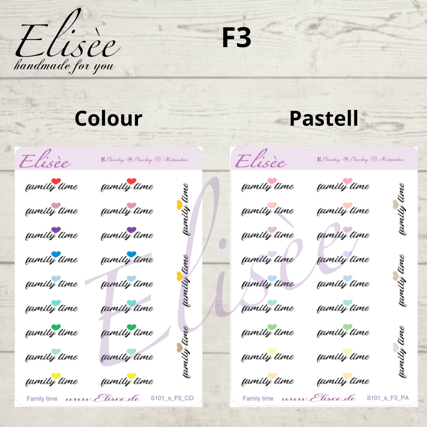 S101s  Script Sticker "FAMILY TIME" Small Sheet | Aufkleber | Bullet Journal