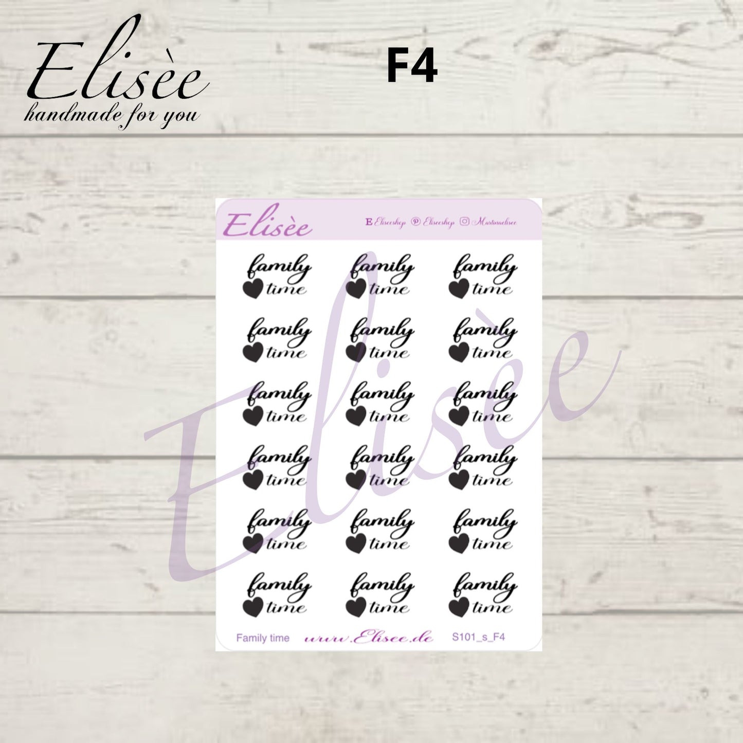 S101s  Script Sticker "FAMILY TIME" Small Sheet | Aufkleber | Bullet Journal