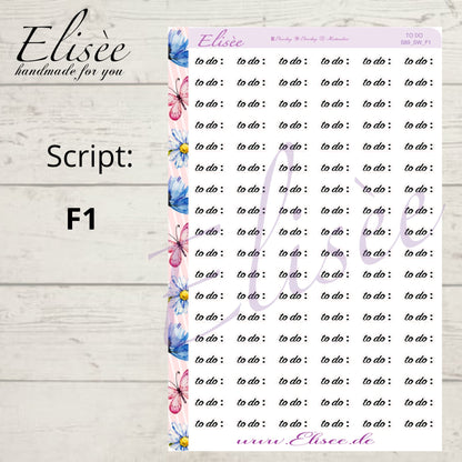 S89 Script Sticker "TODO" Big Sheet | Aufkleber | Bullet Journal