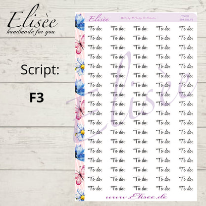 S89 Script Sticker "TODO" Big Sheet | Aufkleber | Bullet Journal