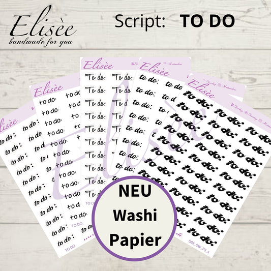 S89s  Script Sticker "TODO" Small Sheet | Aufkleber | Bullet Journal