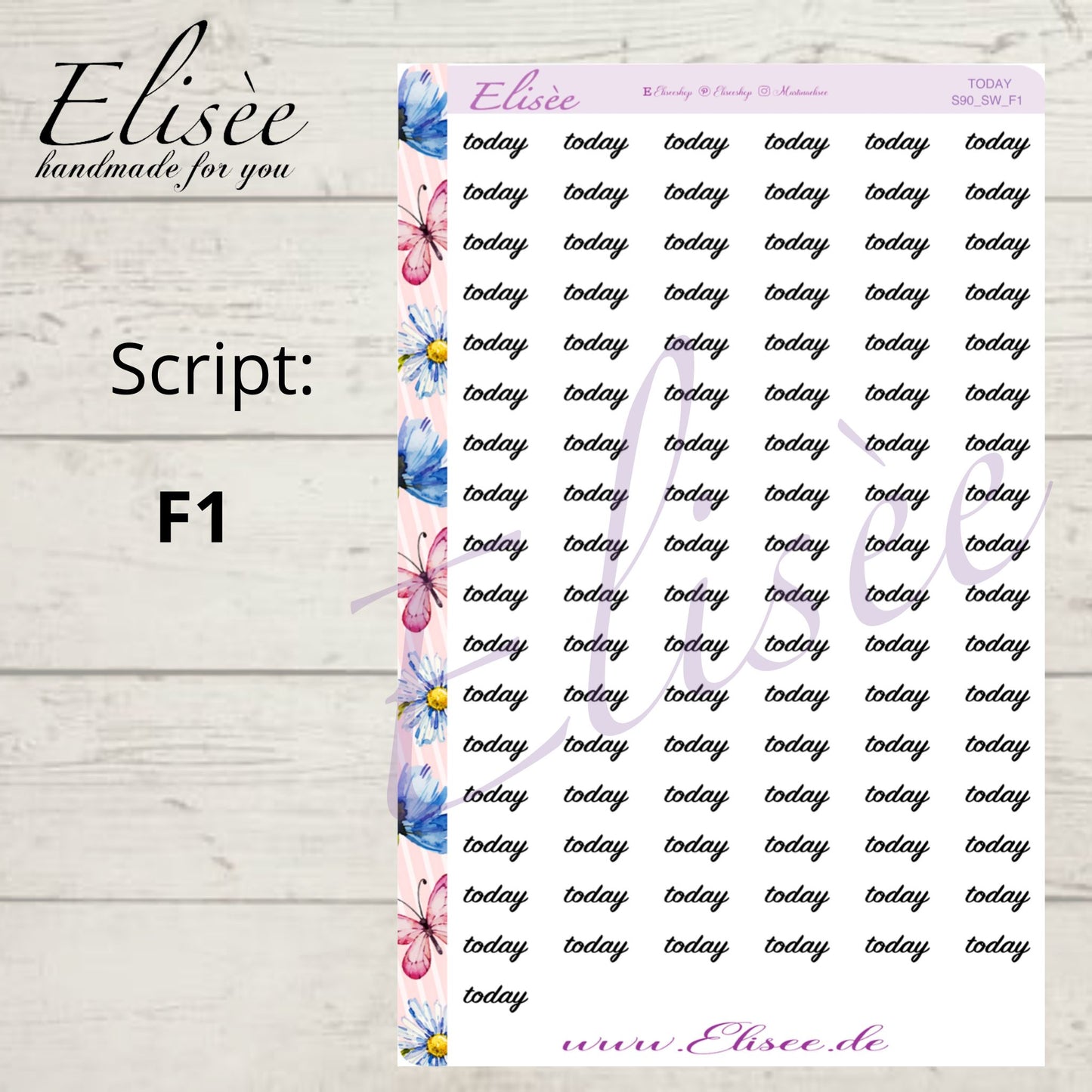 S90 Script Sticker "TODAY" Big Sheet | Aufkleber | Bullet Journal