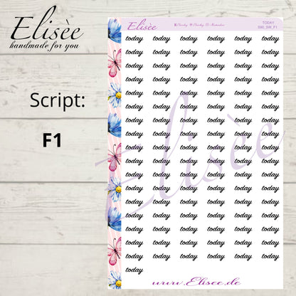 S90 Script Sticker "TODAY" Big Sheet | Aufkleber | Bullet Journal