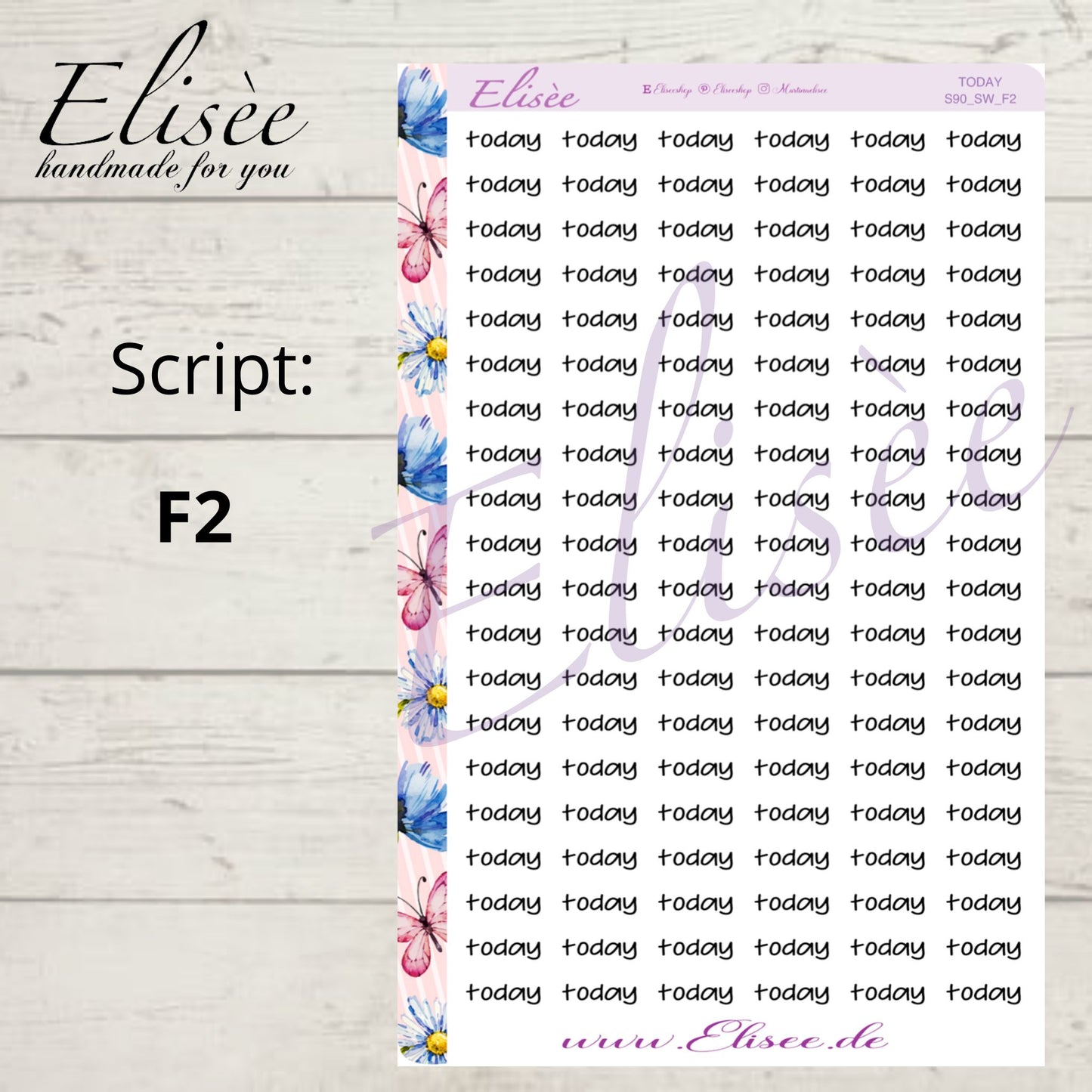 S90 Script Sticker "TODAY" Big Sheet | Aufkleber | Bullet Journal