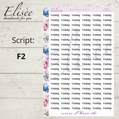 S90 Script Sticker "TODAY" Big Sheet | Aufkleber | Bullet Journal