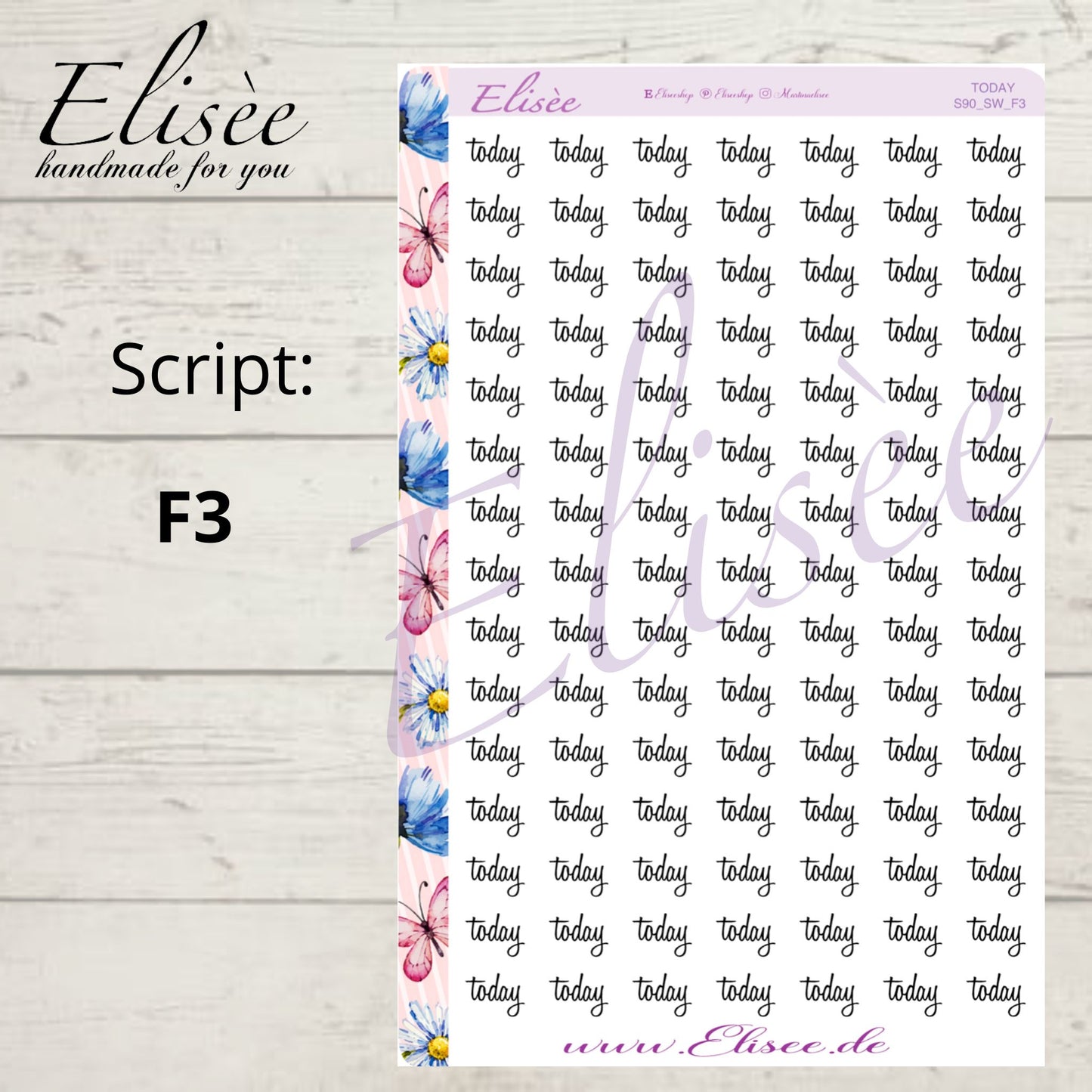 S90 Script Sticker "TODAY" Big Sheet | Aufkleber | Bullet Journal