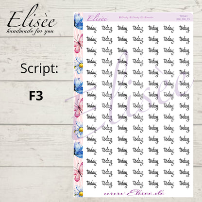 S90 Script Sticker "TODAY" Big Sheet | Aufkleber | Bullet Journal
