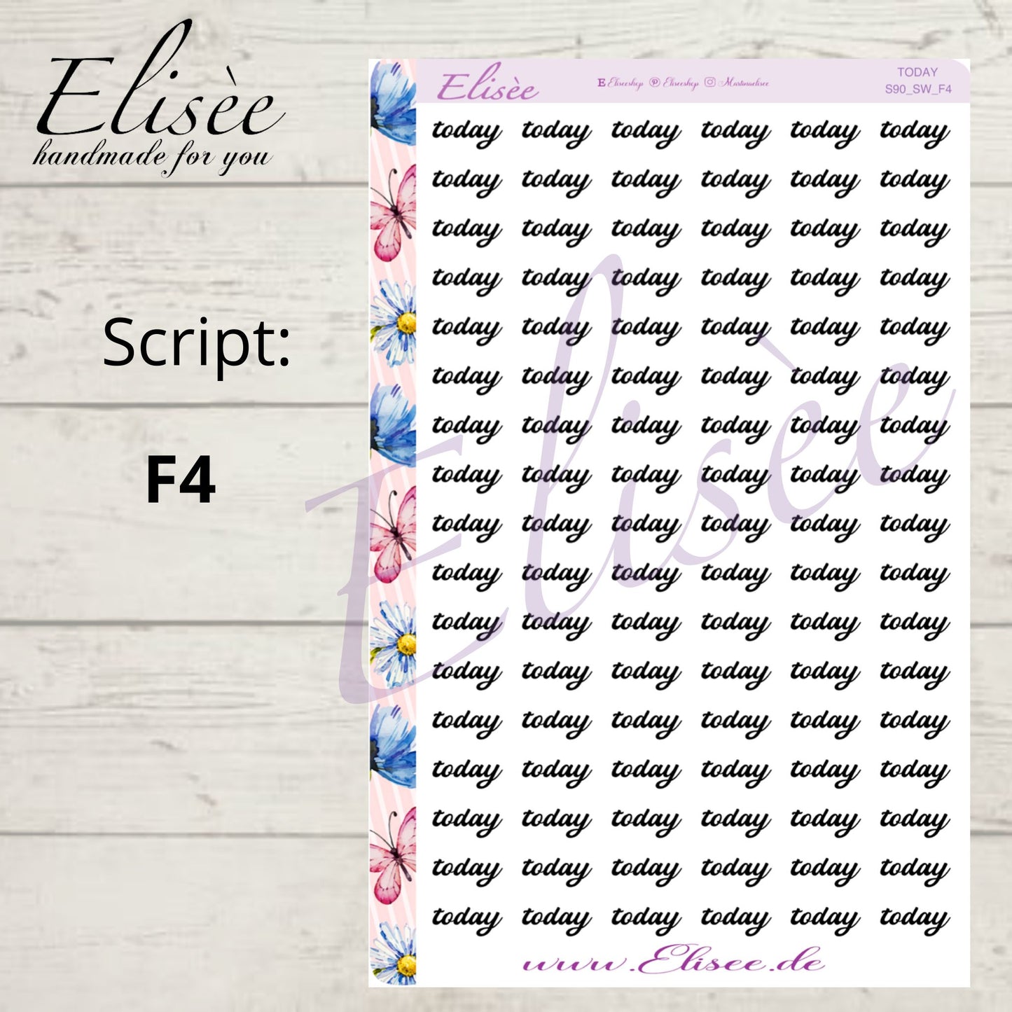 S90 Script Sticker "TODAY" Big Sheet | Aufkleber | Bullet Journal