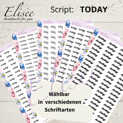 S90 Script Sticker "TODAY" Big Sheet | Aufkleber | Bullet Journal