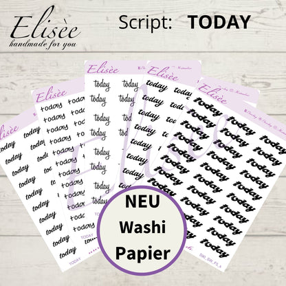 S90s  Script Sticker "TODAY" Small Sheet | Aufkleber | Bullet Journal