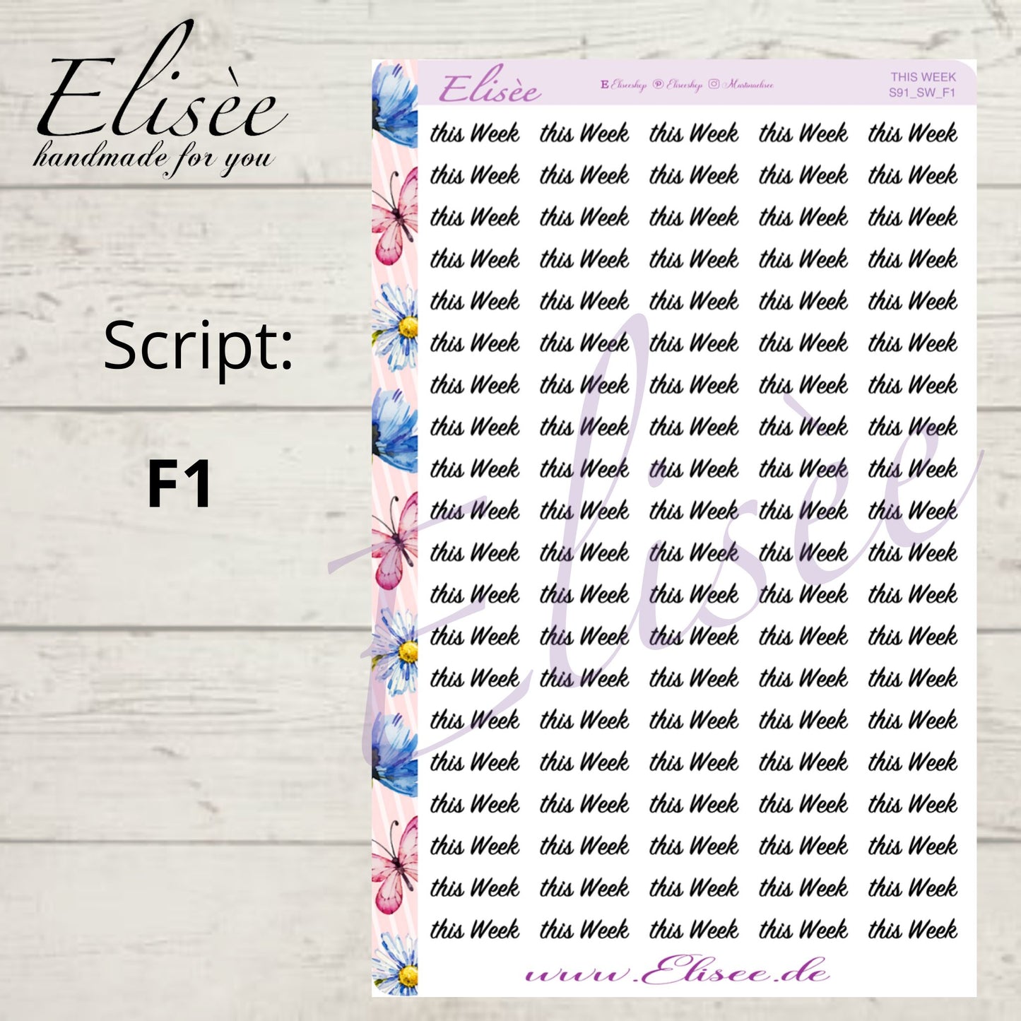 S91 Script Sticker "This Week" Big Sheet | Aufkleber | Bullet Journal