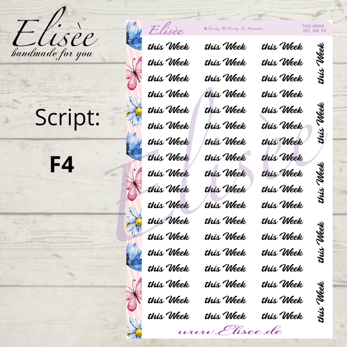 S91 Script Sticker "This Week" Big Sheet | Aufkleber | Bullet Journal