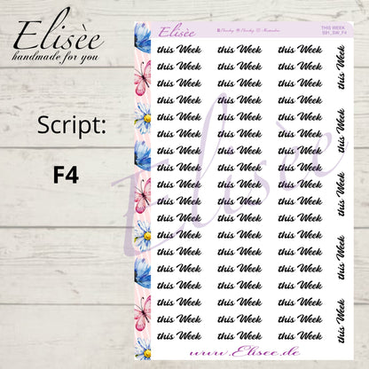 S91 Script Sticker "This Week" Big Sheet | Aufkleber | Bullet Journal