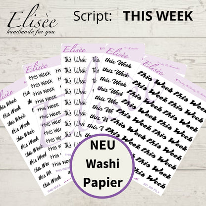 S91s  Script Sticker "This Week" Small Sheet | Aufkleber | Bullet Journal