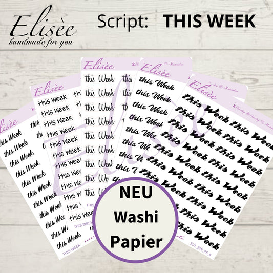 S91s  Script Sticker "This Week" Small Sheet | Aufkleber | Bullet Journal