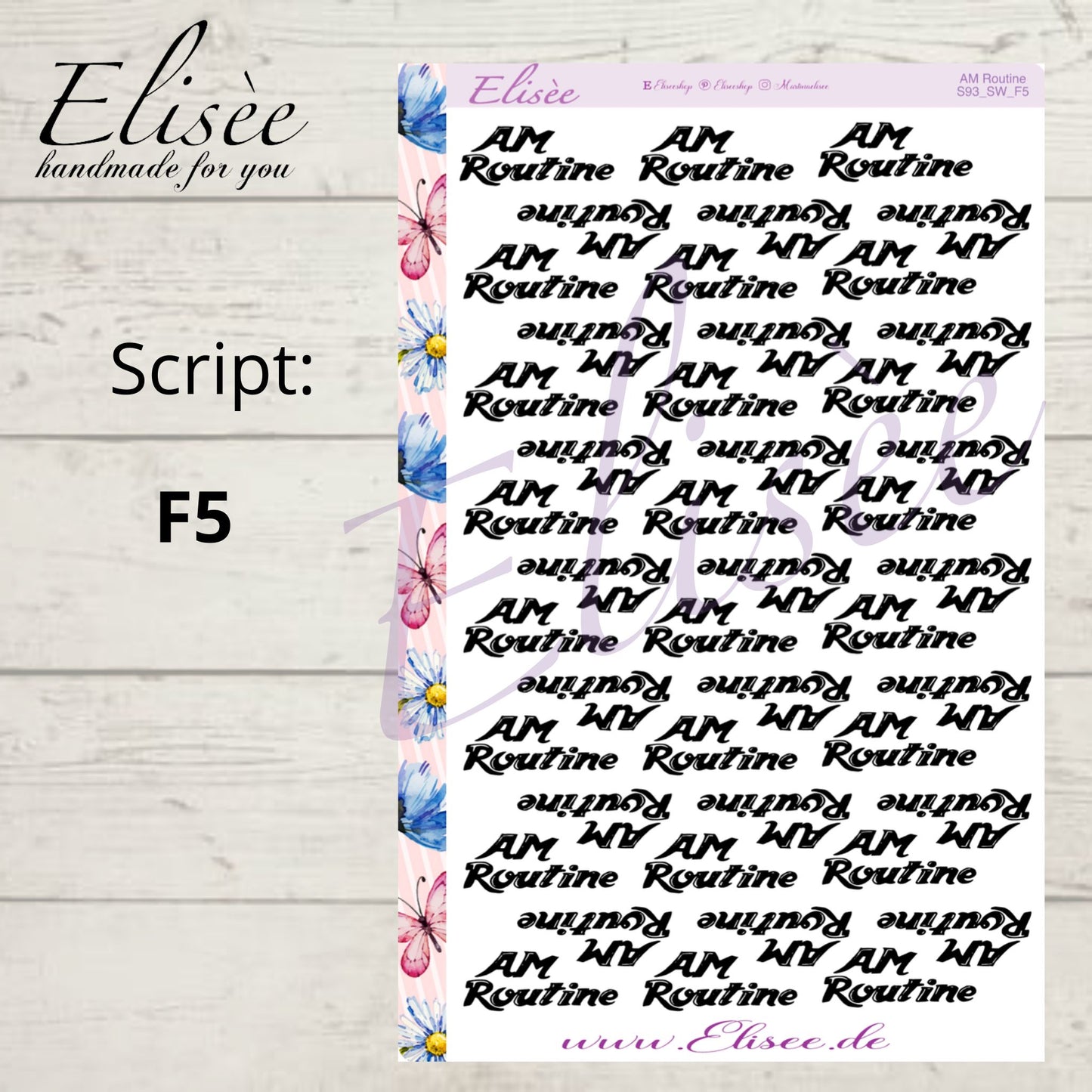 S93 Script Sticker "AM ROUTINE" Big Sheet | Aufkleber | Bullet Journal
