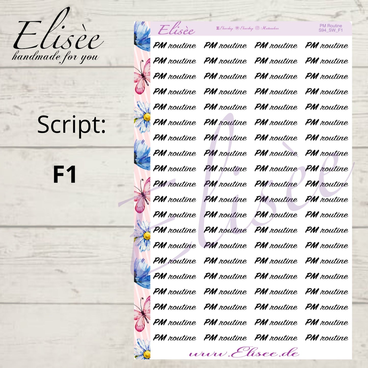 S94 Script Sticker "PM ROUTINE" Big Sheet | Aufkleber | Bullet Journal