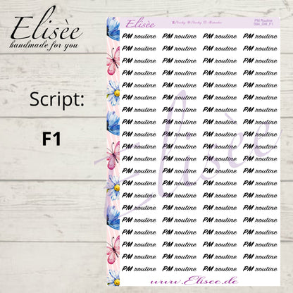 S94 Script Sticker "PM ROUTINE" Big Sheet | Aufkleber | Bullet Journal