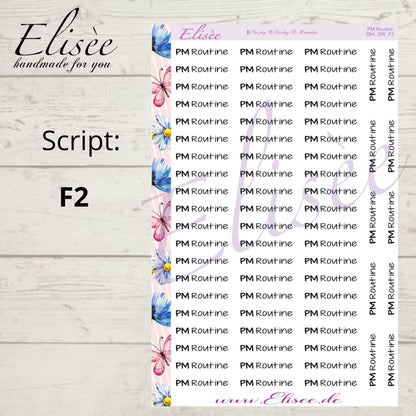 S94 Script Sticker "PM ROUTINE" Big Sheet | Aufkleber | Bullet Journal
