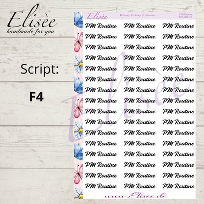 S94 Script Sticker "PM ROUTINE" Big Sheet | Aufkleber | Bullet Journal