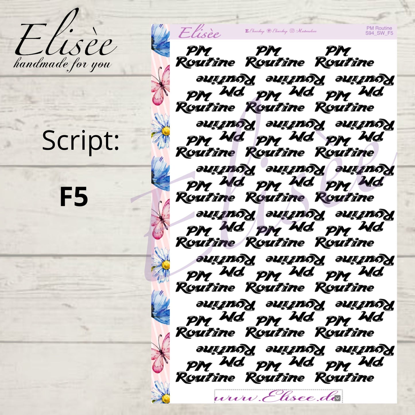 S94 Script Sticker "PM ROUTINE" Big Sheet | Aufkleber | Bullet Journal
