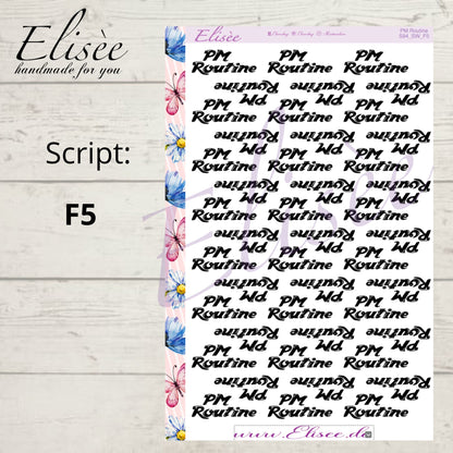 S94 Script Sticker "PM ROUTINE" Big Sheet | Aufkleber | Bullet Journal