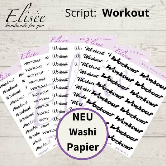 S95s  Script Sticker "WORKOUT" Small Sheet | Aufkleber | Bullet Journal