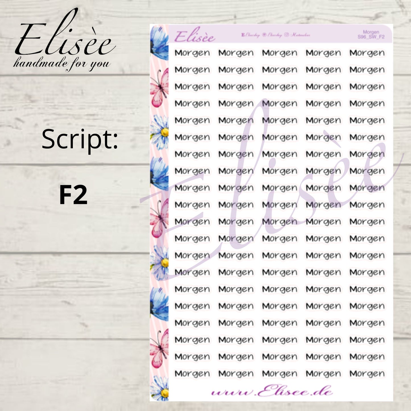S96 Script Sticker "MORGEN" Big Sheet | Aufkleber | Bullet Journal