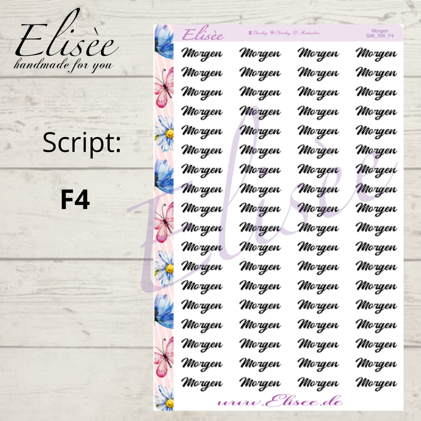 S96 Script Sticker "MORGEN" Big Sheet | Aufkleber | Bullet Journal