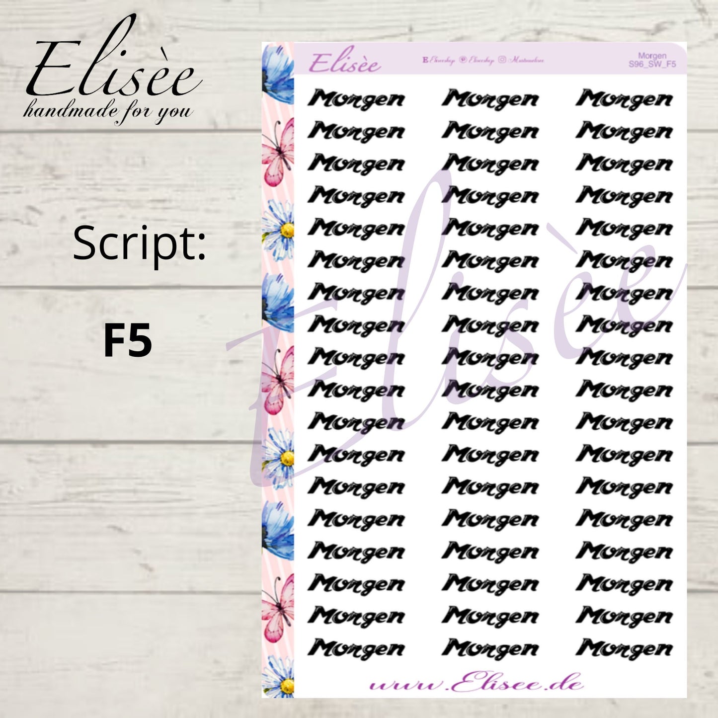 S96 Script Sticker "MORGEN" Big Sheet | Aufkleber | Bullet Journal