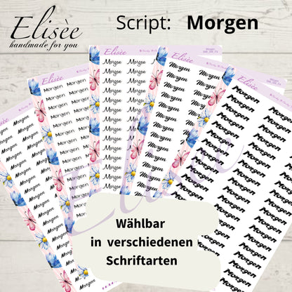 S96 Script Sticker "MORGEN" Big Sheet | Aufkleber | Bullet Journal