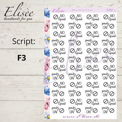 S99 Script Sticker "NO SPEND" Big Sheet | Aufkleber | Bullet Journal