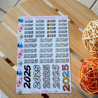 2025 Script Sticker Jahreszahl