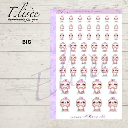 11 Faultier Doodle Sticker "Yoga"