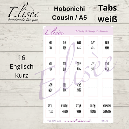 2026_Tabs Hobonichi Cousin / A5 WHITE