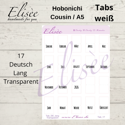 2026_Tabs Hobonichi Cousin / A5 WHITE