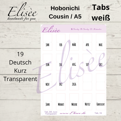 2026_Tabs Hobonichi Cousin / A5 WHITE