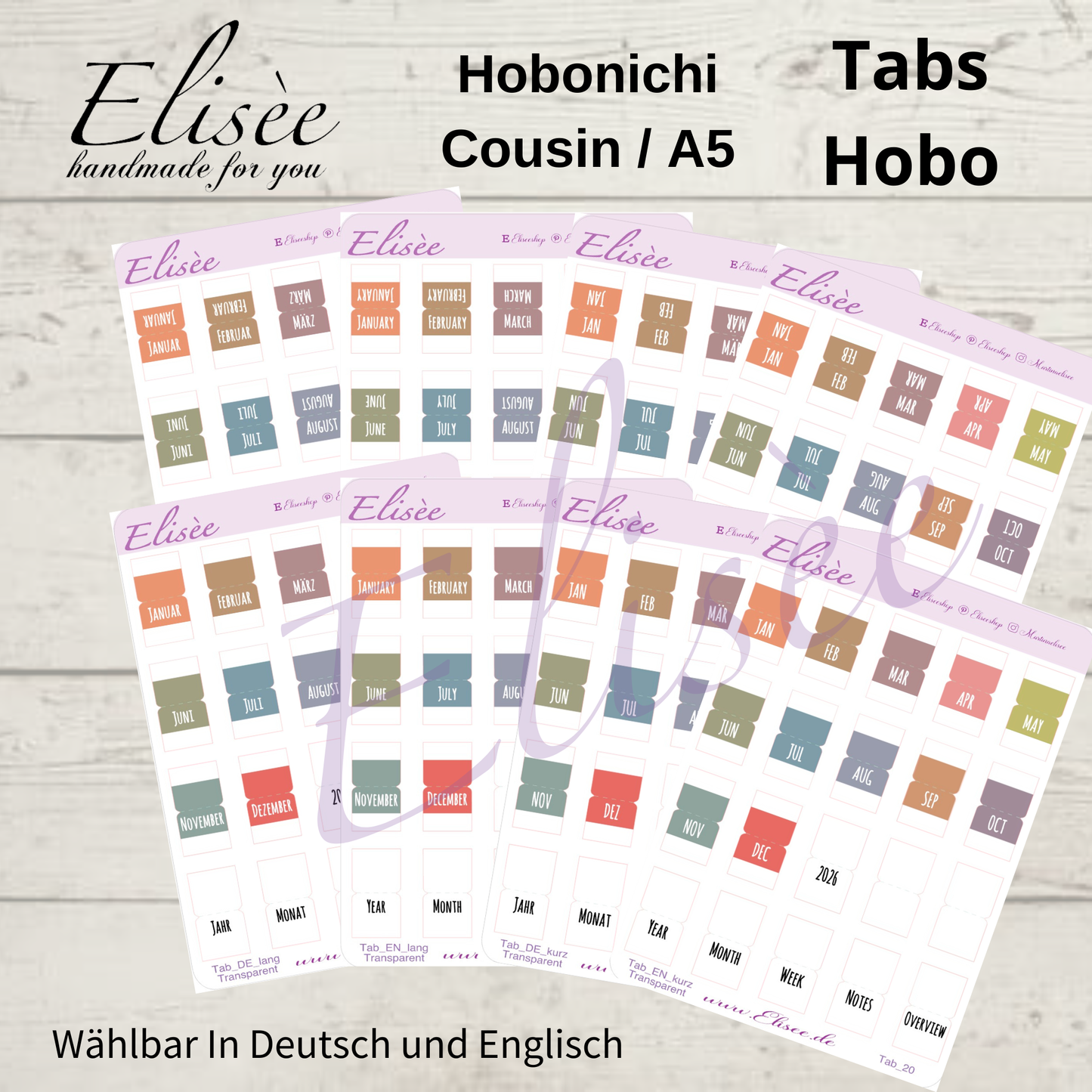 2026_Tabs Hobonichi Cousin / A5 HOBO Farben