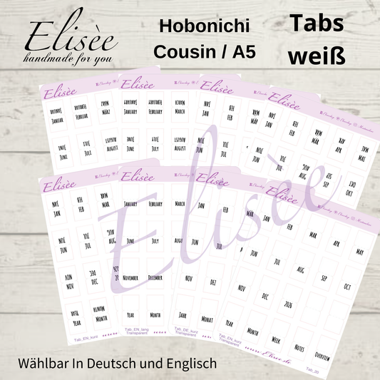 2026_Tabs Hobonichi Cousin / A5 WHITE