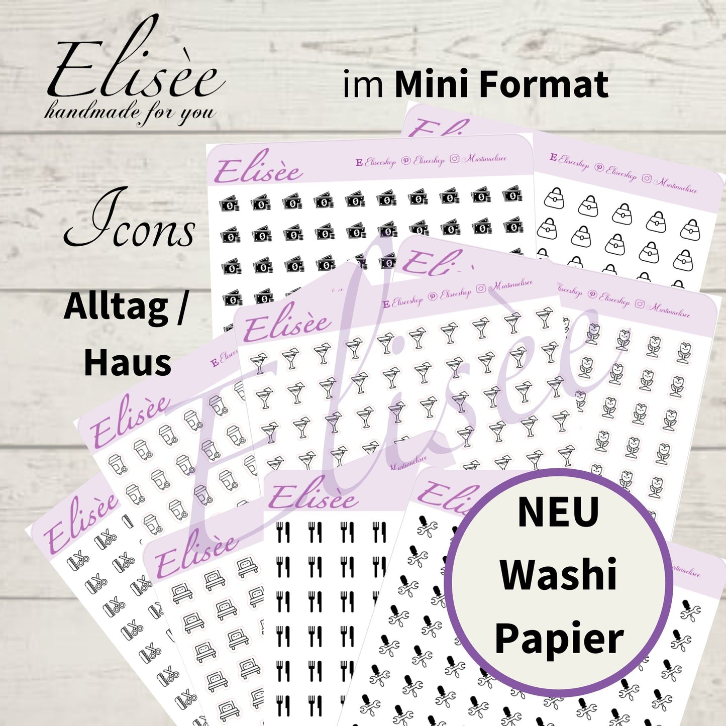 MINI  Icons  Sticker "Alltag" (Standard & Washi)