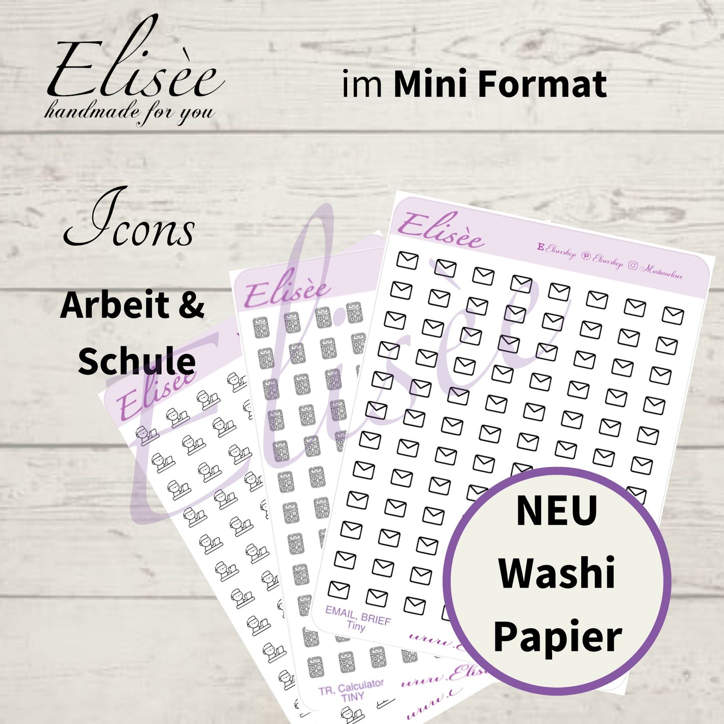 MINI  Icons  Sticker "Schule & Arbeit" (Standard & Washi)