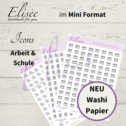 MINI  Icons  Sticker "Schule & Arbeit" (Standard & Washi)