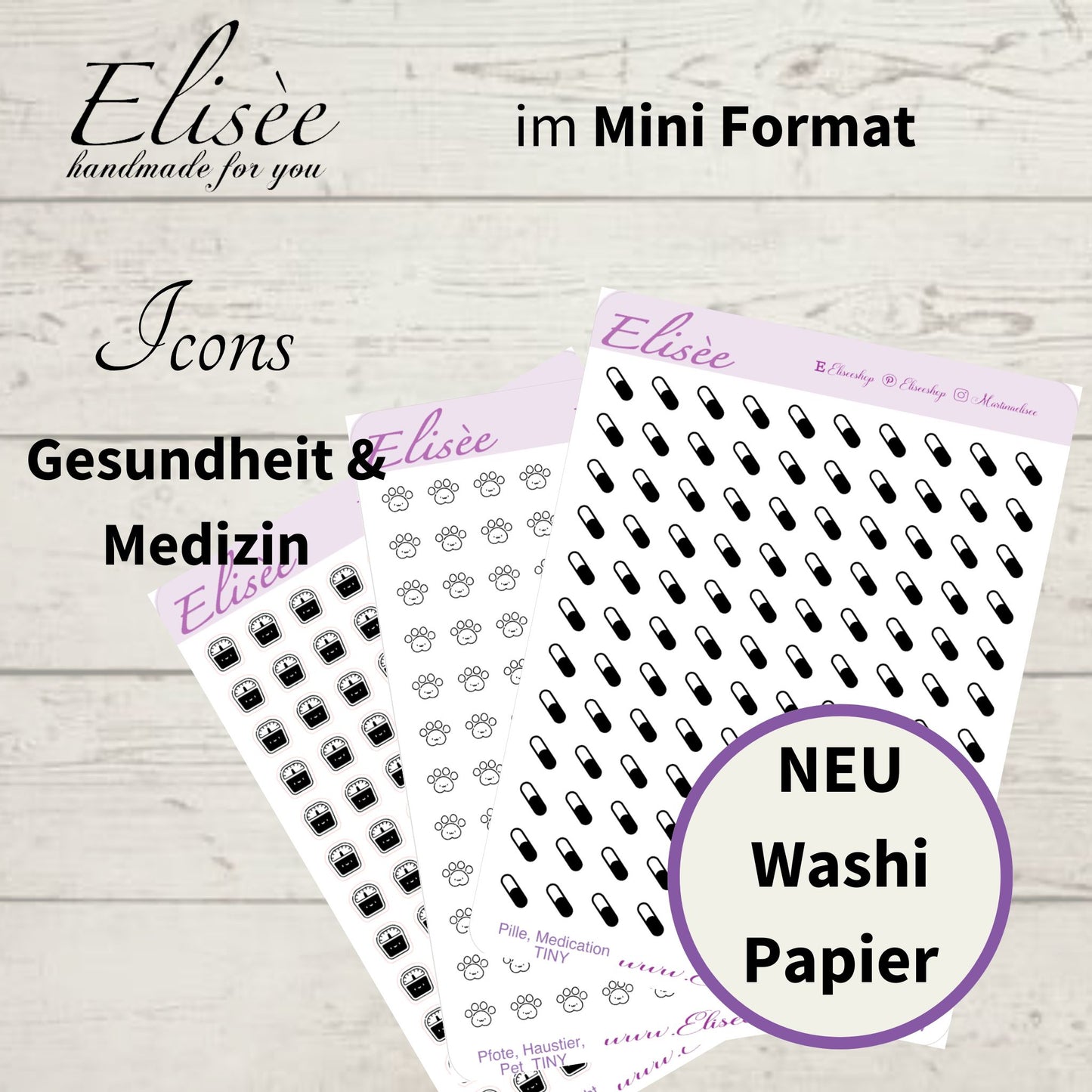 MINI  Icons  Sticker "Gesundheit und Wellness" (Standard & Washi)