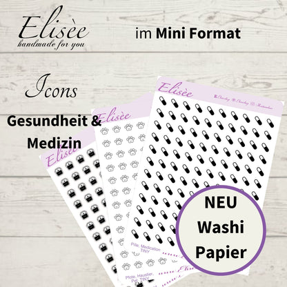 MINI  Icons  Sticker "Gesundheit und Wellness" (Standard & Washi)