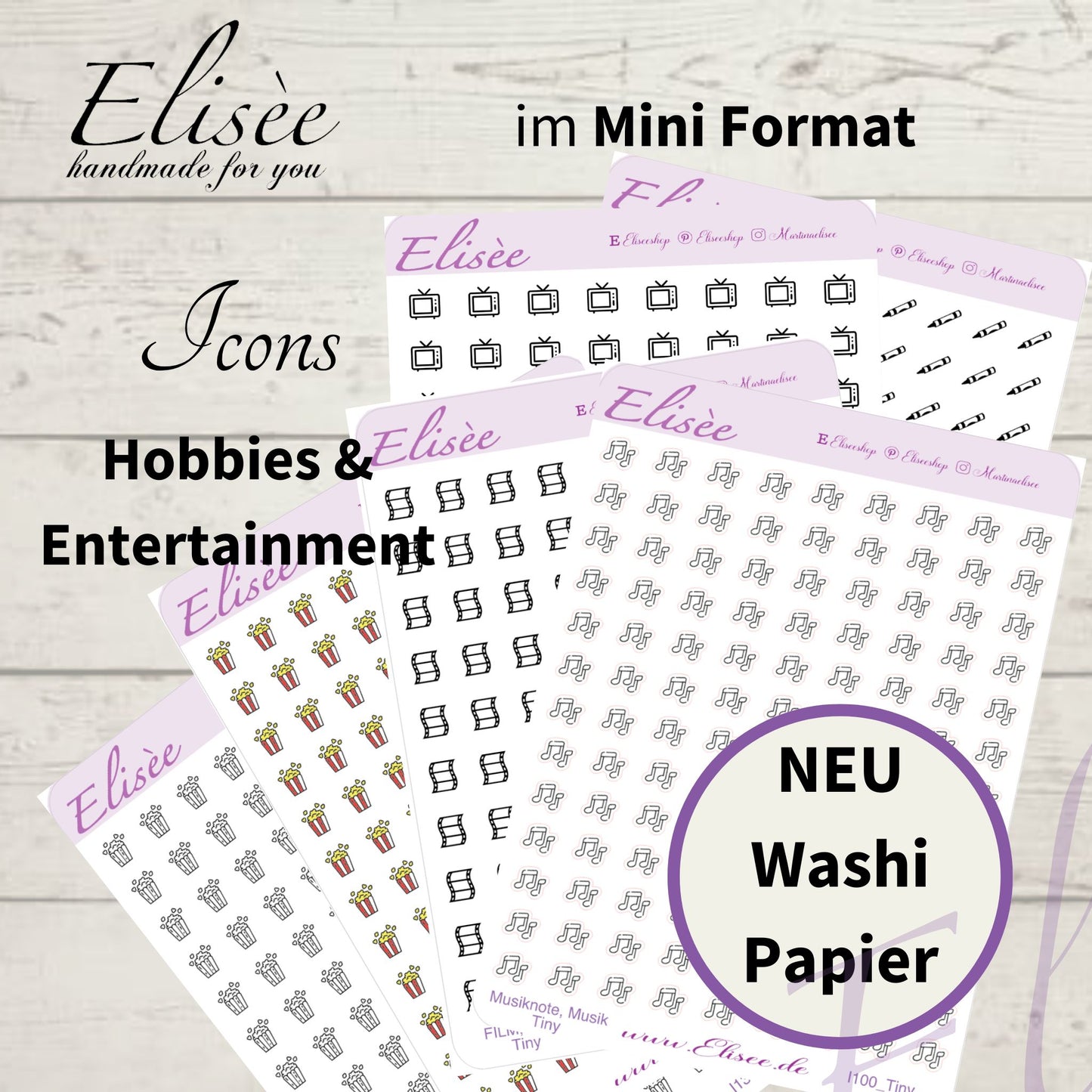 MINI  Icons  Sticker "Hobbies und Entertainment" (Standard & Washi)