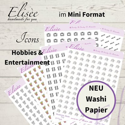 MINI  Icons  Sticker "Hobbies und Entertainment" (Standard & Washi)