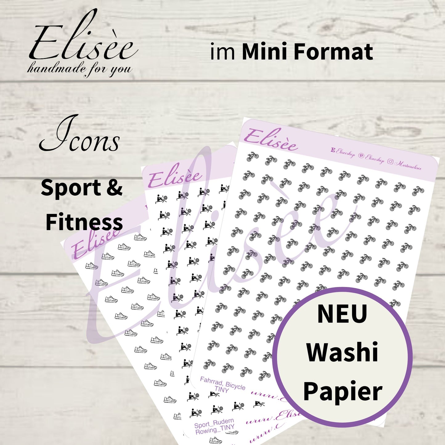 MINI  Icons  Sticker "Sport und Fitness" (Standard & Washi)