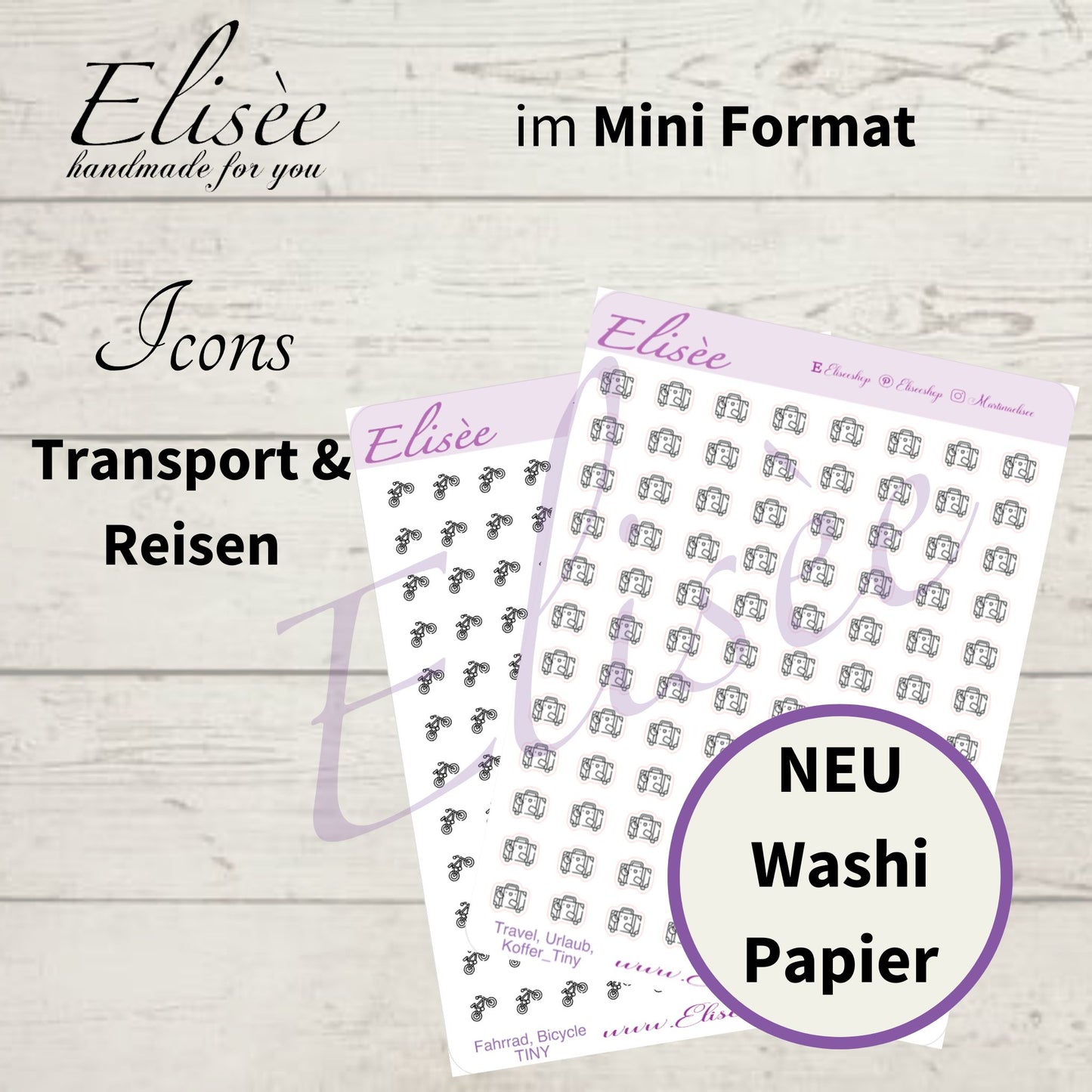 MINI  Icons  Sticker "Transport & Reisen" (Standard & Washi)