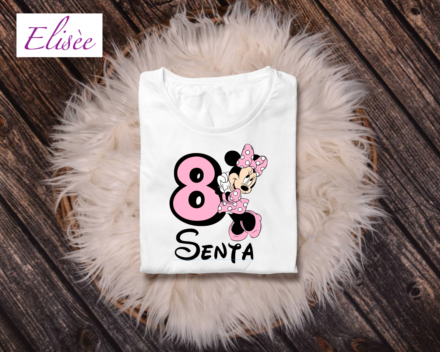 1 - 9 Jahre Personalisierbares Geburtstags Shirt Mädchen – Maus Motiv mit Alter & Name | Babybody oder Kinder T-Shirt
